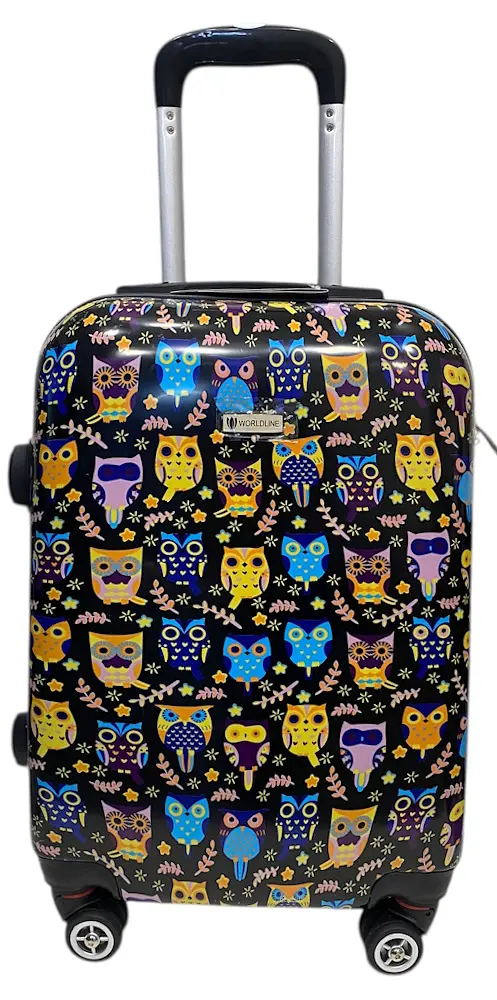 Валіза Worldline Airtex 809 Black Hibou полікарбонат 55×39×20 см S Різнокольорова - фото 7