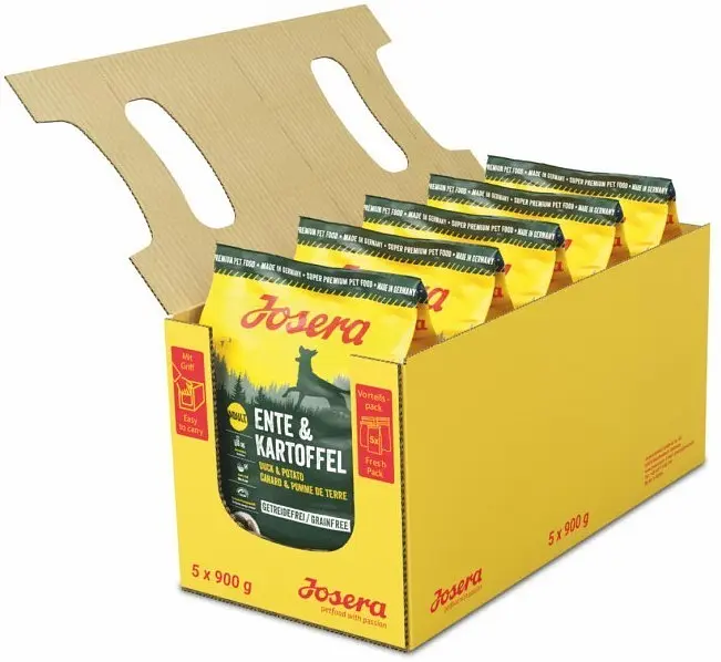 Упаковка сухого корму для собак Josera Ente & Kartoffel беззерновий 5 шт по 900 г (4032254745303)