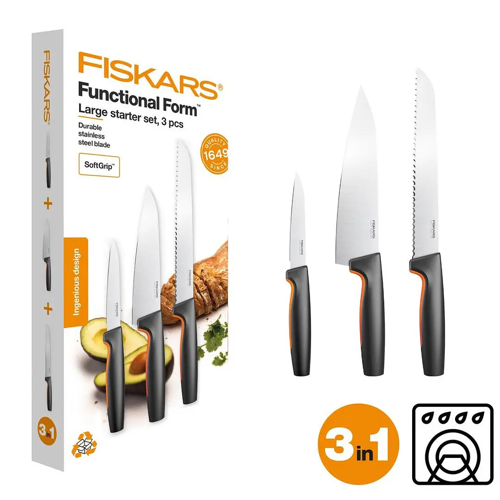 Набір кухонних ножів Fiskars Functional Form ™ 3 шт 1057559 - фото 3
