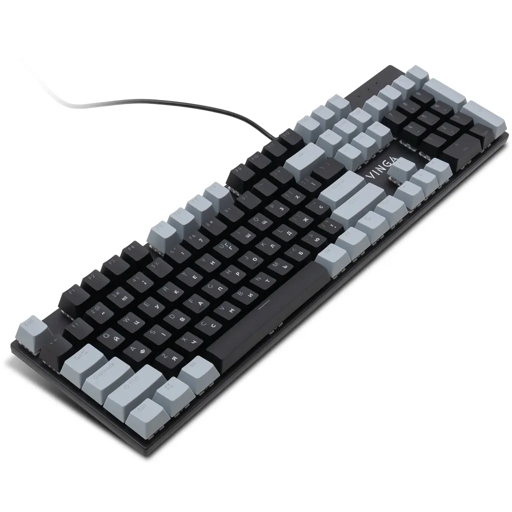 Клавіатура Vinga KBGM-090 LED Blue Switch USB Grey/Black (KBGM-090BL Grey/Black) - фото 3