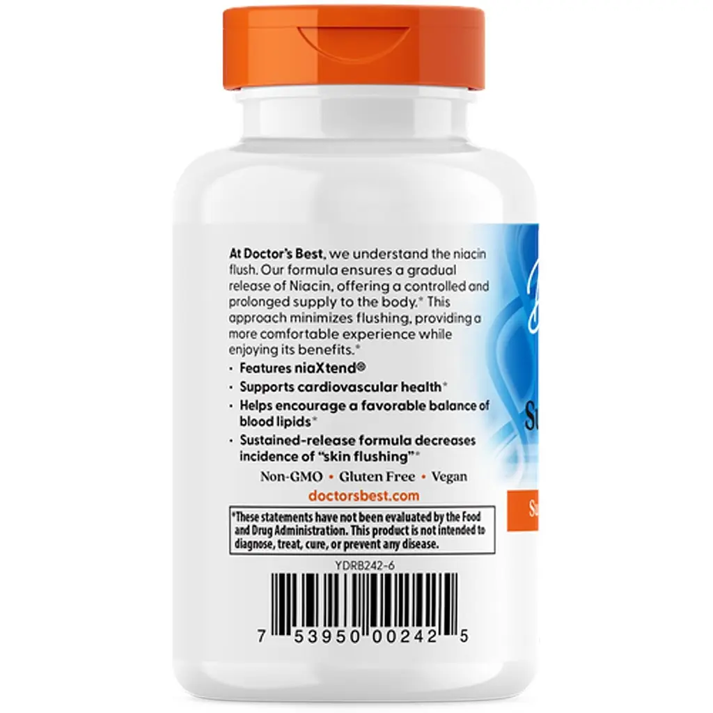 Ниацин Витамин В3 Doctor's Best Niacin 500 мг 120 таблеток (DRB-00242) - фото 3