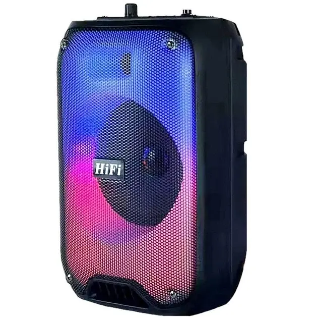 Портативна Bluetooth колонка RIAS RX-6168 6.5" RGB валіза з караоке 2400 mAh 10W Black - фото 2