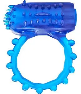 Ерекційне кільце та насадка на палець 2 в 1 Toy Joy Flexible Ring Finger Vibe, 7х3.5 см (синій)