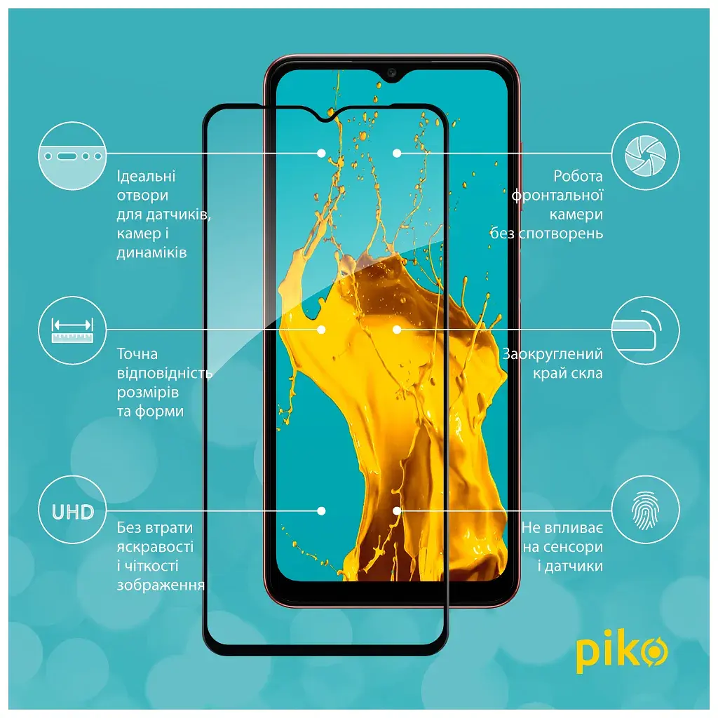 Скло захисне Piko Full Glue Samsung A04e Black (1283126547201) - фото 3