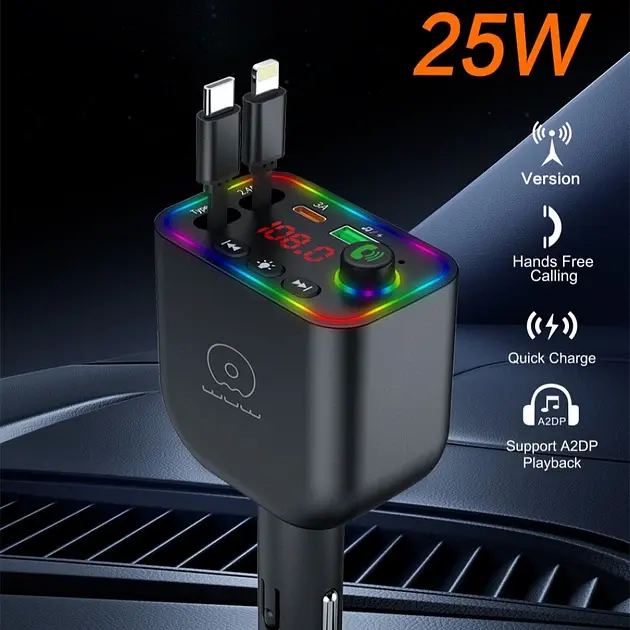 АЗП з FM-модулятором WUW-C237 black - фото 8