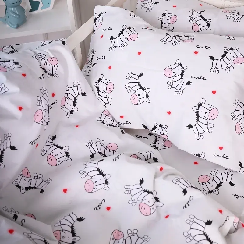 Комплект постільної білизни MirSon Бязь Kids Time 20-0040 Cute white zebra 143x210 см (2200009640247) - фото 2
