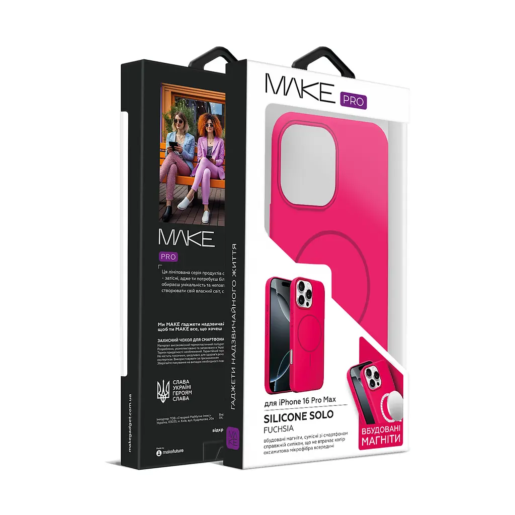 Чохол MAKE Apple iPhone 16 Pro Max Silicone Solo Fuchsia - фото 6