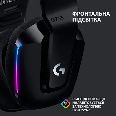 Навушники Logitech G733 Lightspeed Wireless RGB Gaming Headset Black (981-000864) - фото 4