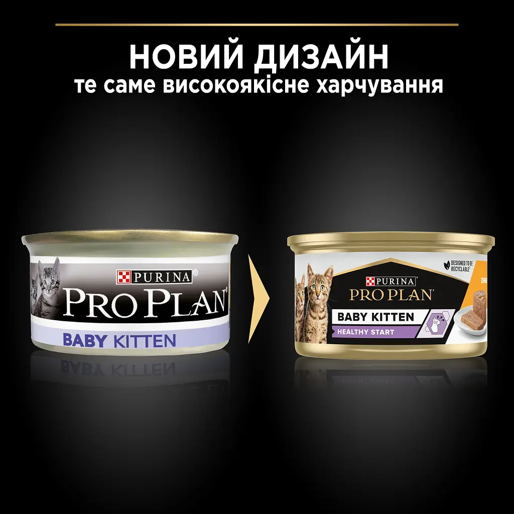Вологий корм Purina Pro Plan Baby Kitten Healthy Start для кошенят з куркою 85 г (12459008) - фото 11