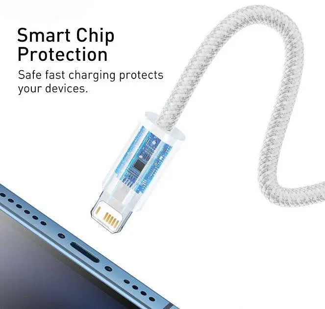 Кабель Baseus Dynamic Series Fast Charging Cable USB to Lightning 2.4A 1m CALD000402 White - фото 6