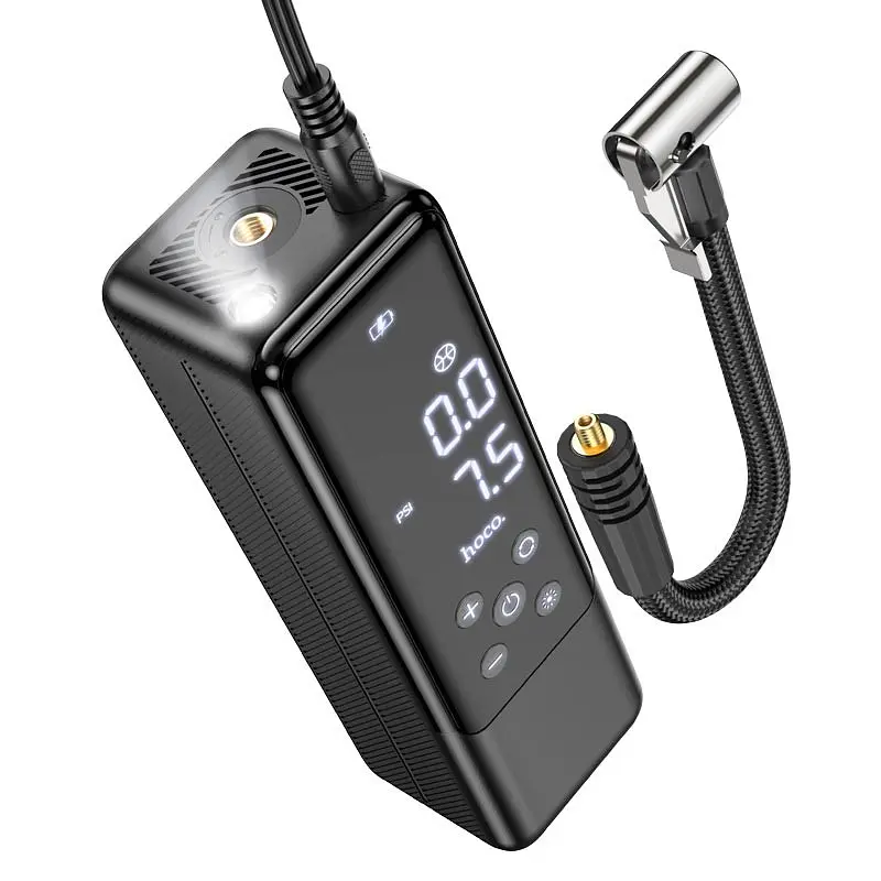 Автомобільний насос Hoco ZP5 May smart air pump Black - фото 8