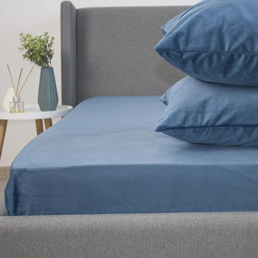 Простирадло ТЕП Velour на резинці 160x200 см темно-синій (2-04756_33919) - фото 4