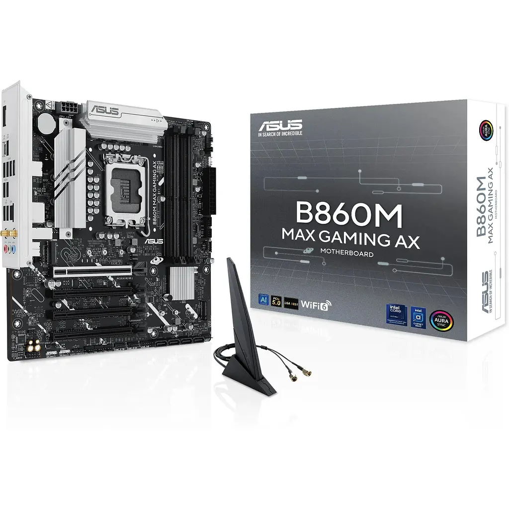 Материнська плата Asus B860M MAX Gaming AX s1851 B860 4xDDR5 M.2 DP USB Type-C Wi-Fi BT mATX - фото 8