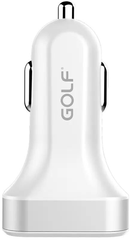 Автомобильное зарядное устройство GOLF GF-C12 Car charger 3USB 2.1A White - фото 2