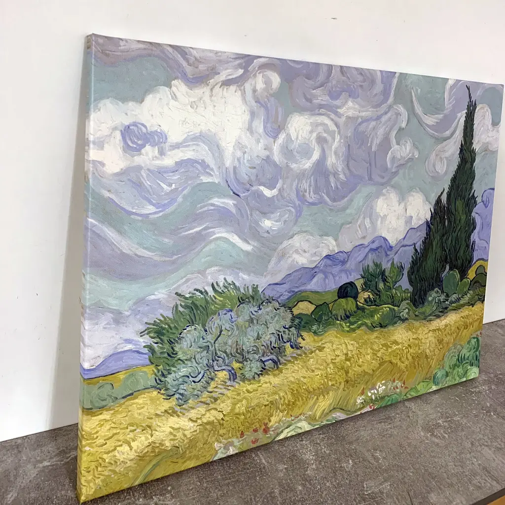 Інтер'єрна картина Пшеничне поле з кипарисом, Вінсент ван Гог, Vincent van Gogh, Wheat Field, інтер'єрний декор, 60×75 см (id6657) - фото 5