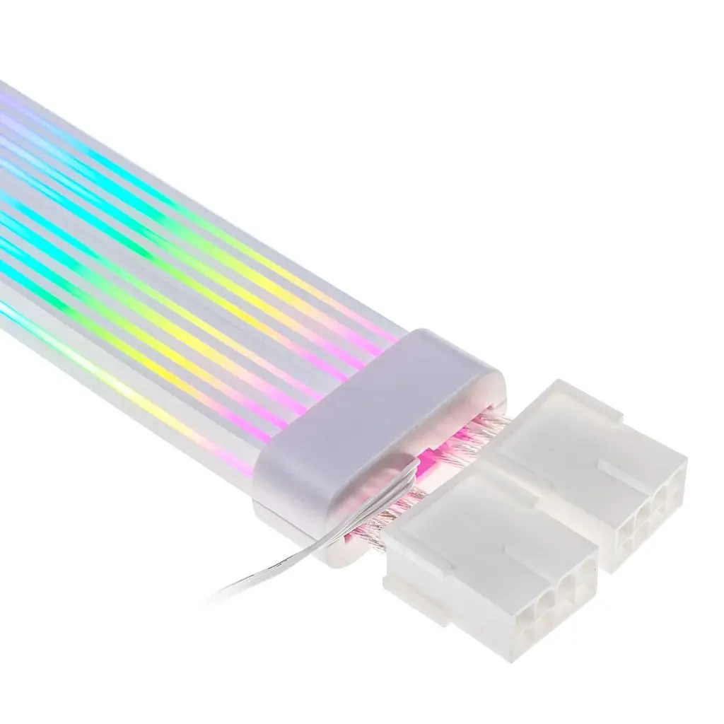 Кабель для ПК Qube RGB 12+4Pin to 2*8Pin VGA, White - фото 6