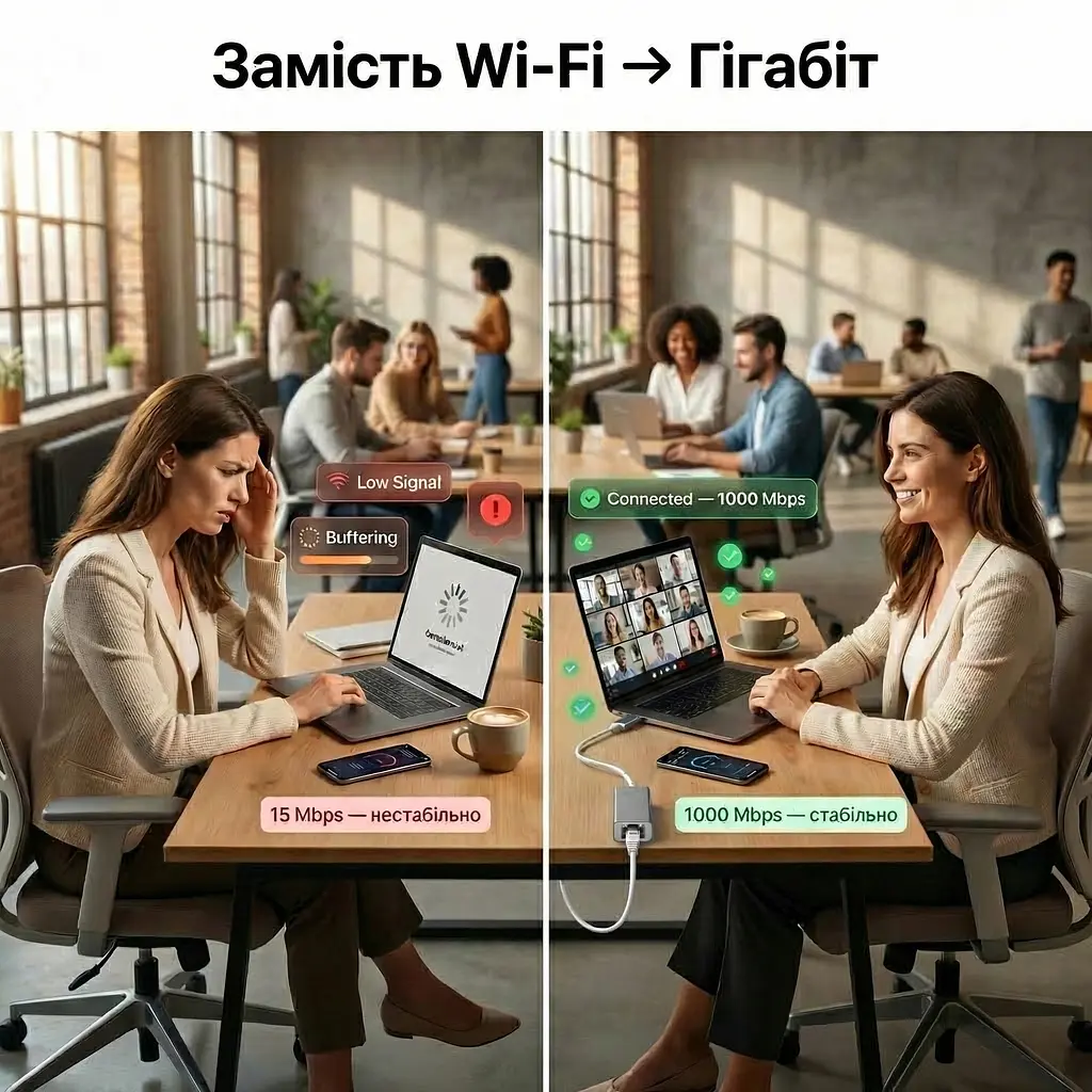 Everon USB Type-A до RJ45 Ethernet адаптер 1 Гбіт мережева карта - фото 2
