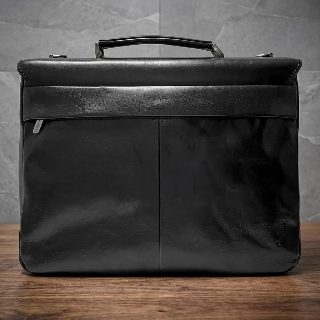 Чоловічий портфель з натуральної шкіри Tony Perotti Italico 9276G-35 (90416) Чорний - фото 9