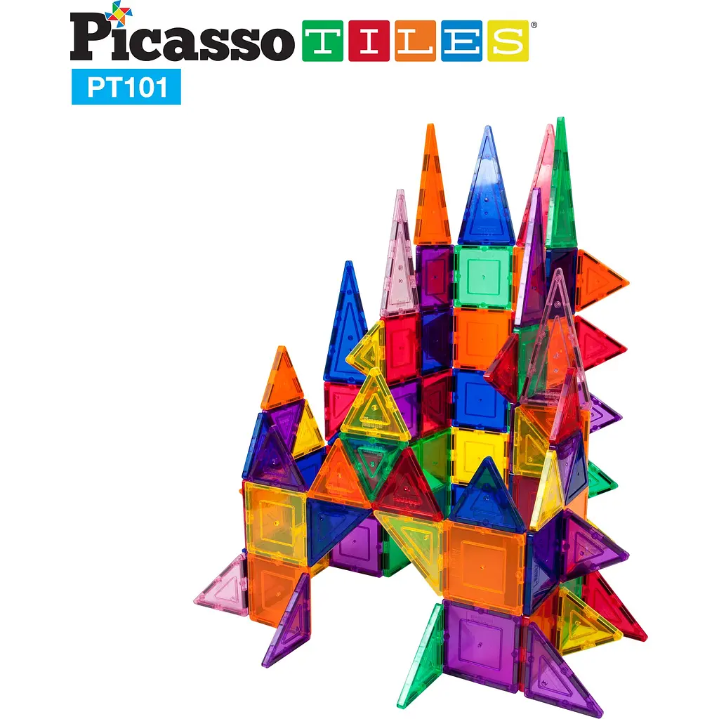 Конструктор магнитный Picasso Tiles Magnetic Building Blocks 101 деталь (PT101) - фото 3
