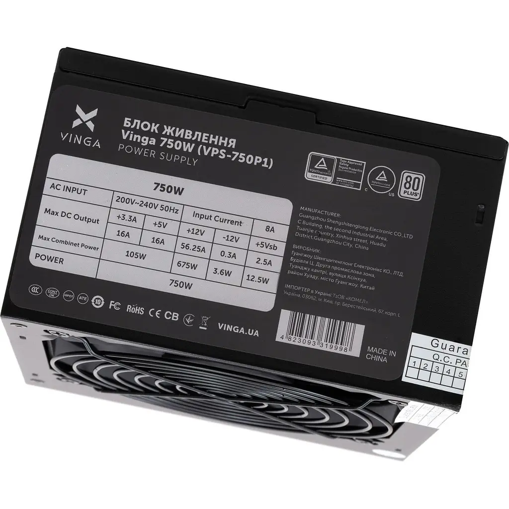 Блок живлення Vinga 750W 80+ (VPS-750P1) - фото 2