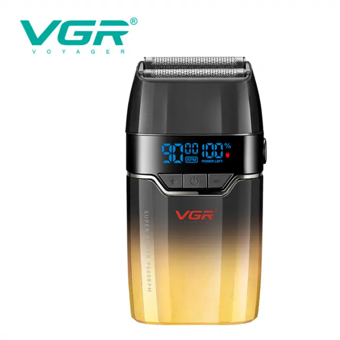 Електробритва VGR V-308 шейвер, подвійне лезо, 9000 RPM, LED-дисплей Золотий - фото 2