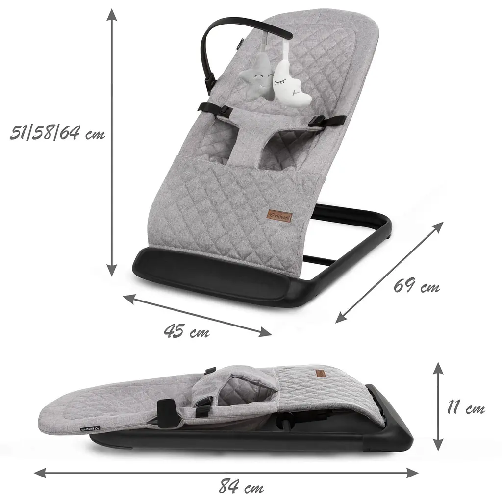 Крісло-гойдалка Kidwell Laro Full Grey/Black - фото 9
