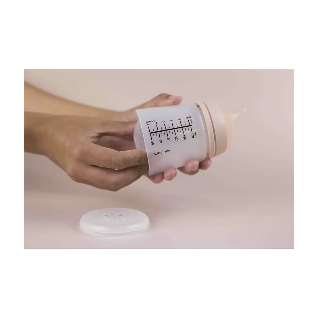 Набір для годування новонароджених Suavinex Zero. Zero Beige (пляшка 180 мл + пустушка) (308426) - фото 6