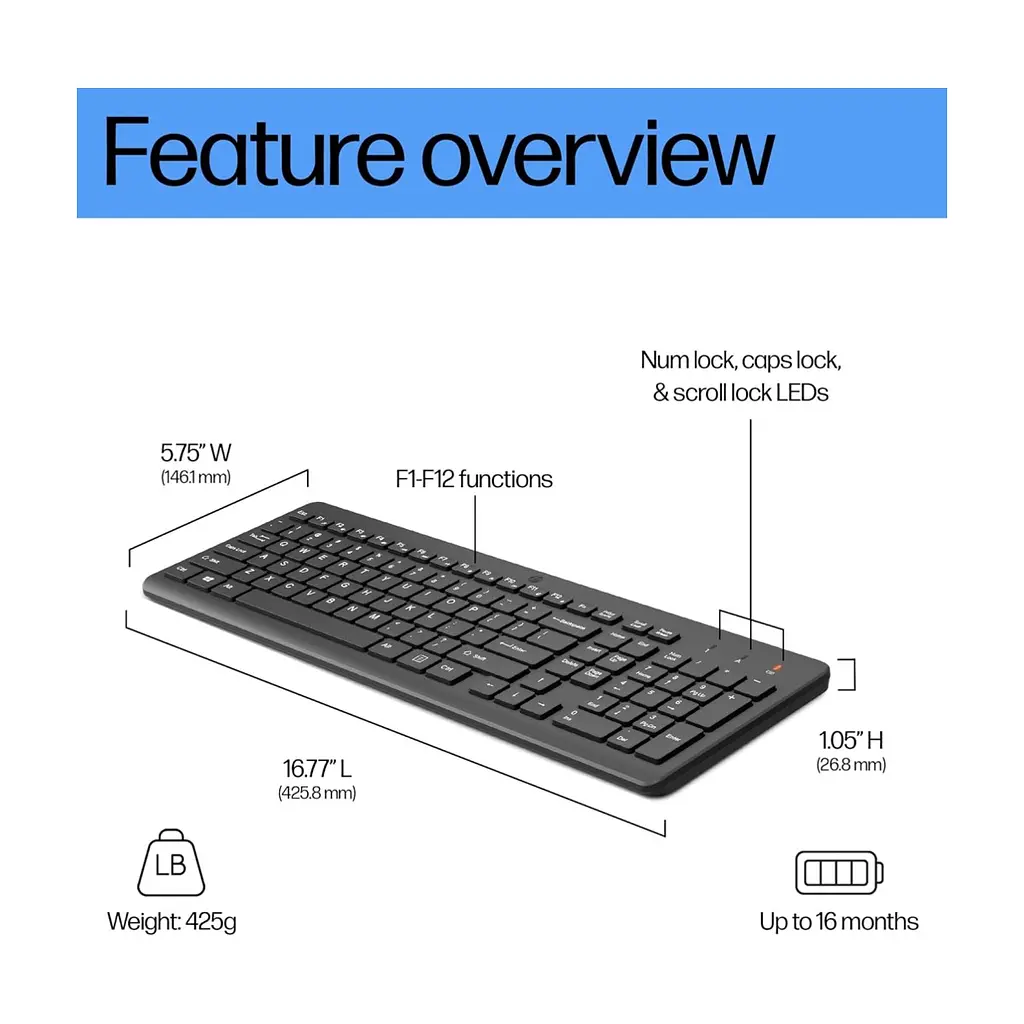 Клавіатура HP 220 Wireless UA Black (805T2AA) - фото 2