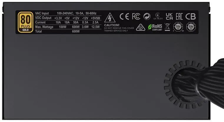 Блок живлення GameMax 600W 80 Gold 80+ Gold (GX-600) Black - фото 3