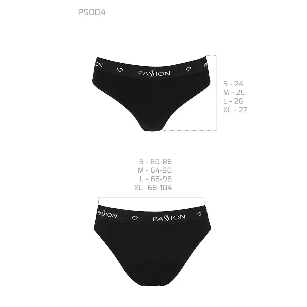 Трусики-сліпи з бавовни та еластаном Passion PS004 PANTIES L, black - фото 6