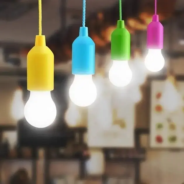 Підвісна LED лампа на шнурку BL 15418 пластикова, жовта - фото 4