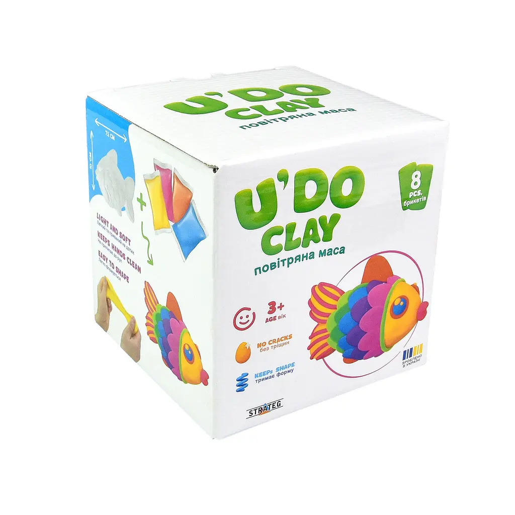 Набір для творчості Strateg UDO Clay Повітряна маса Рибка 30837 Різнокольоровий shop (4823113884321) - фото 2