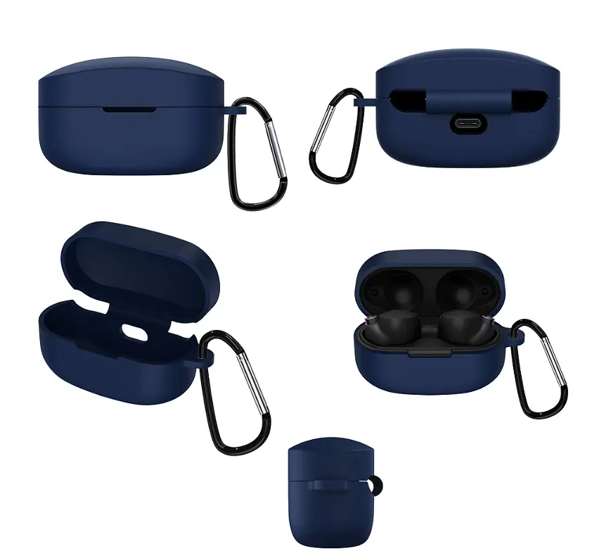 Чохол-накладка DK Silicone Candy Friendly із карабіном для Sony WF-1000XM4 (dark blue) - фото 8