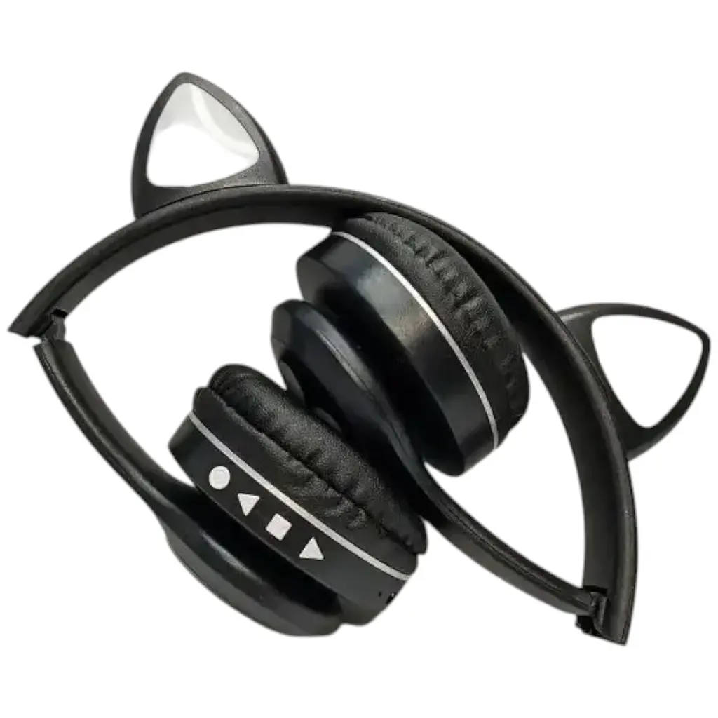Беспроводные детские наушники Cat Ear VZV-23M Bluetooth с кошачьими ушками черные - фото 2