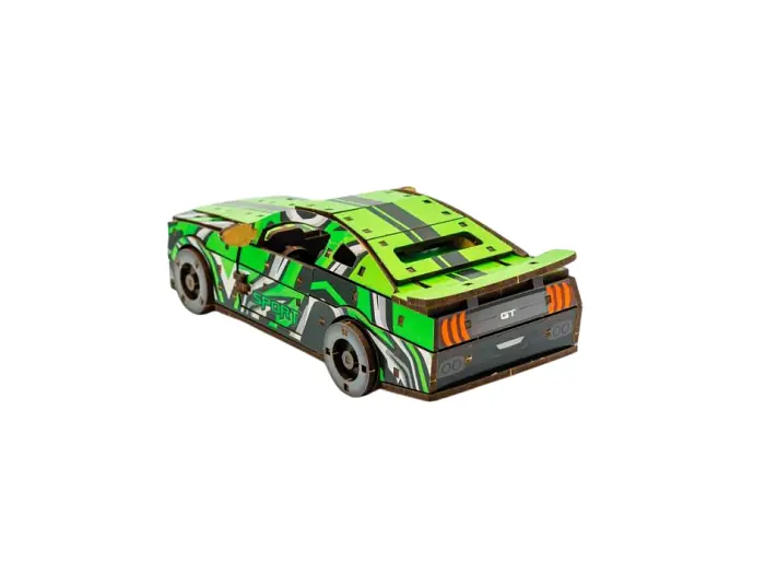 Дерев'яний 3D конструктор Muscle car GT, Puzzleоk (Puz-00640), 162 дет. (зелена) - фото 5
