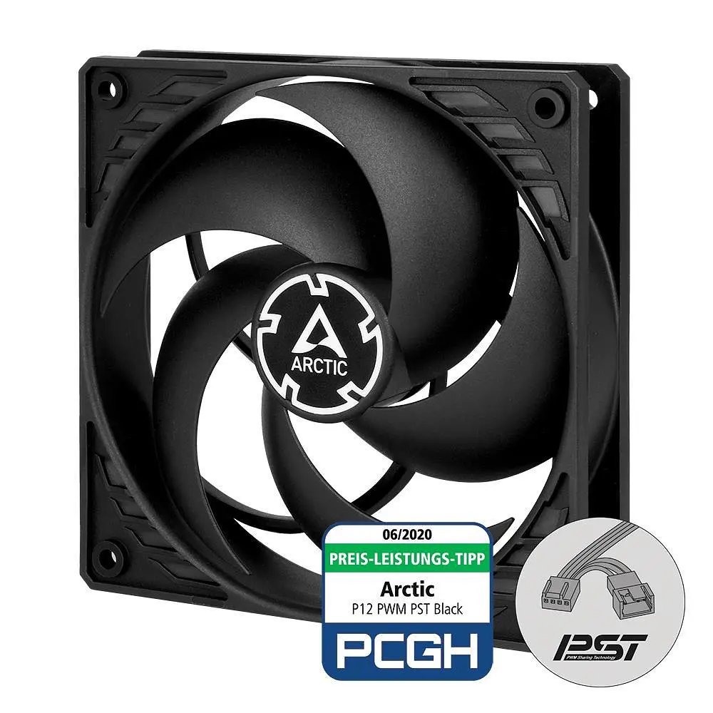Корпусний вентилятор 120 мм Arctic P12 PWM PST ACFAN00120A Black - фото 2