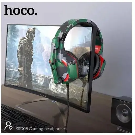 Навушники ігрові провідні НОСО ESD08 Gaming headphones Hi-Res Camouflage-Green - фото 6