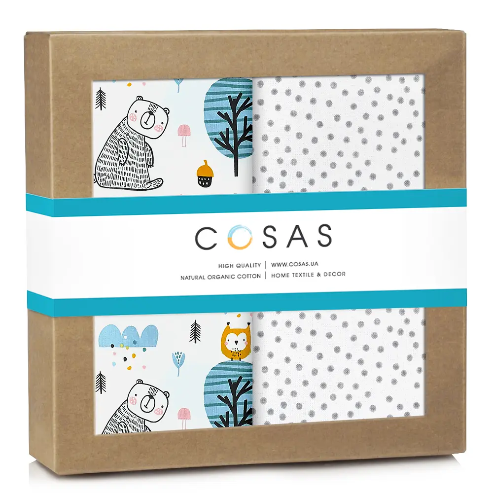 Багаторазові пелюшки дитячі FOREST ANIMALS CS1 2шт COSAS (4822052128046)