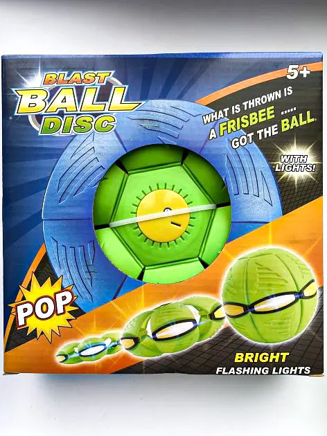 Літаючий м'яч трансформер LED фрісбі тарілка Blast Ball disk зелений - фото 7