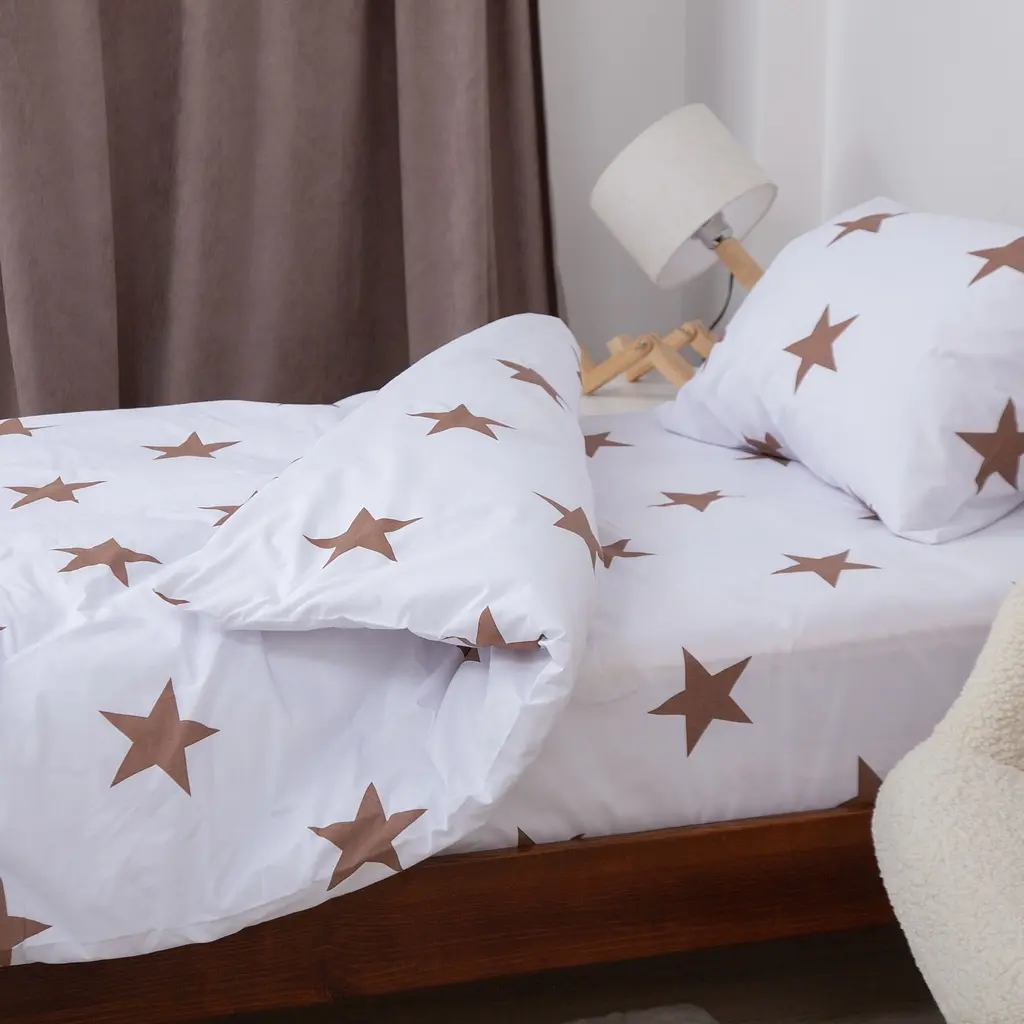 Комплект постільної білизни ТЕП Soft dreams Зірки підлітковий какао (2-04191_29908) - фото 4