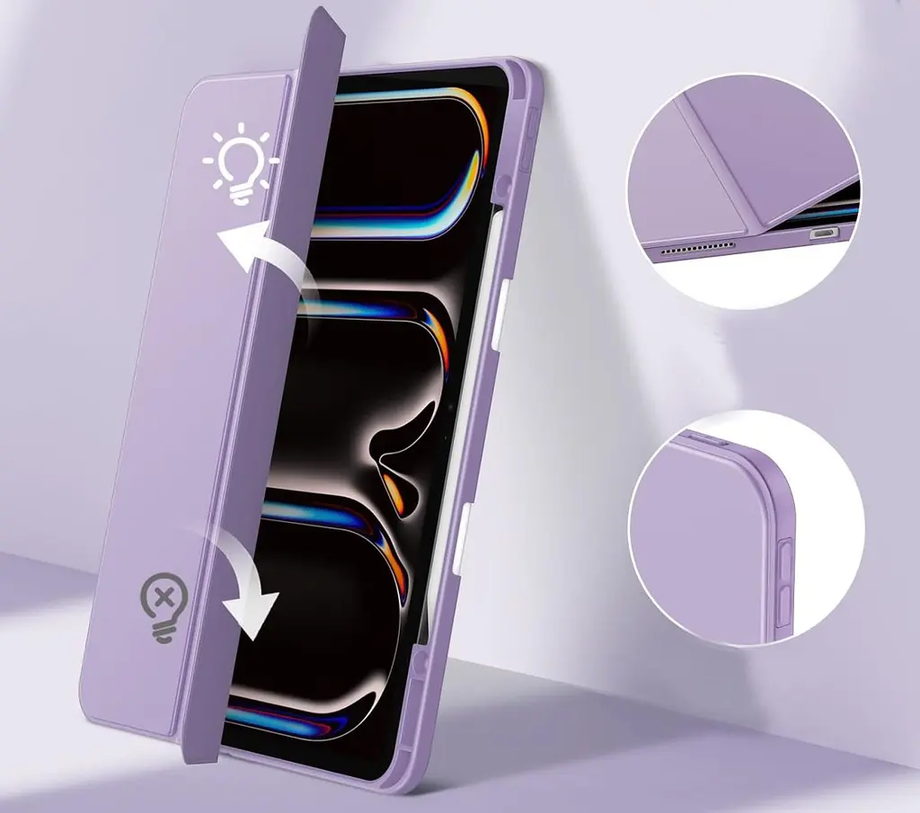 Чохол-книжка BeCover Soft Edge TPU з кріпленням Apple Pencil для Apple iPad Pro 13" M4 2024 Purple (711719) - фото 5