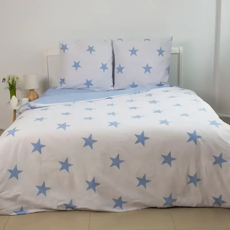 Комплект постільної білизни ТЕП Soft Dreams Morning Star Blue євро 70x70 білий - фото 2