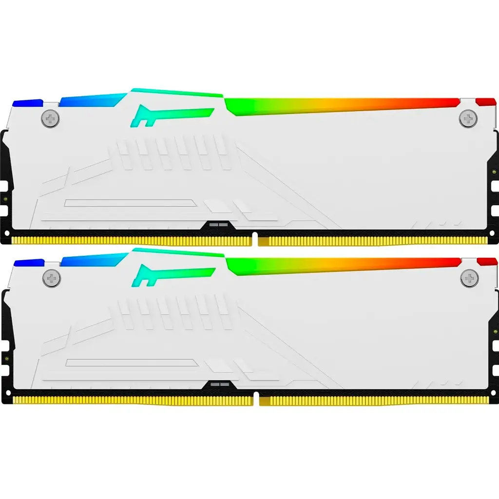 Модуль пам'яті для комп'ютера DDR5 32GB (2x16GB) 5600 MHz FURY Beast White RGB Kingston Fury (ex.HyperX) (KF556C36BWEAK2-32) - фото 4
