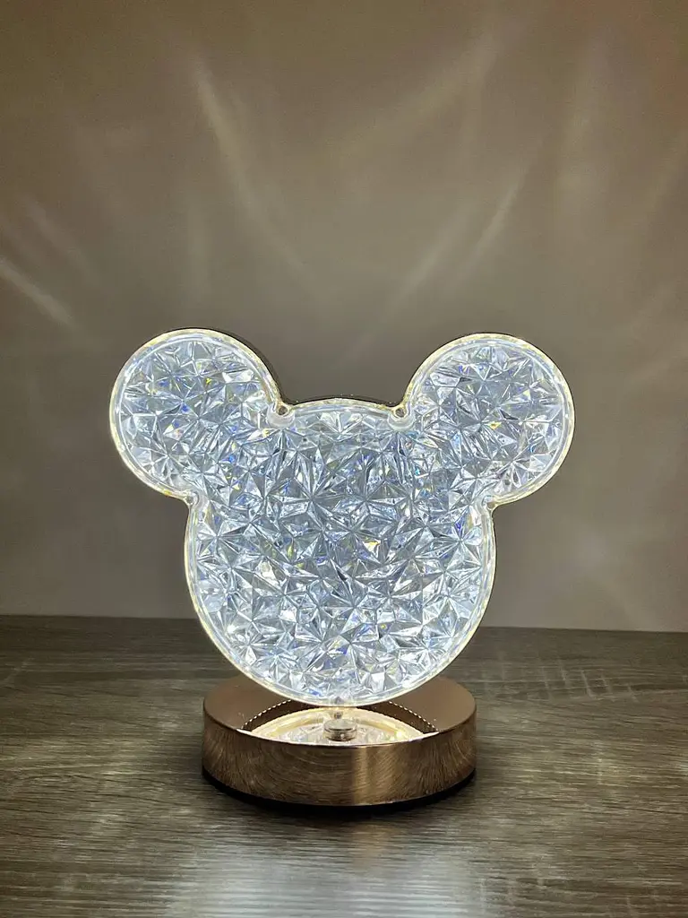 Декоративна LED-лампа Mickey PC-8218 акумуляторна настільна з кришталевим ефектом і сенсорним керуванням 3 режимами світіння - фото 5