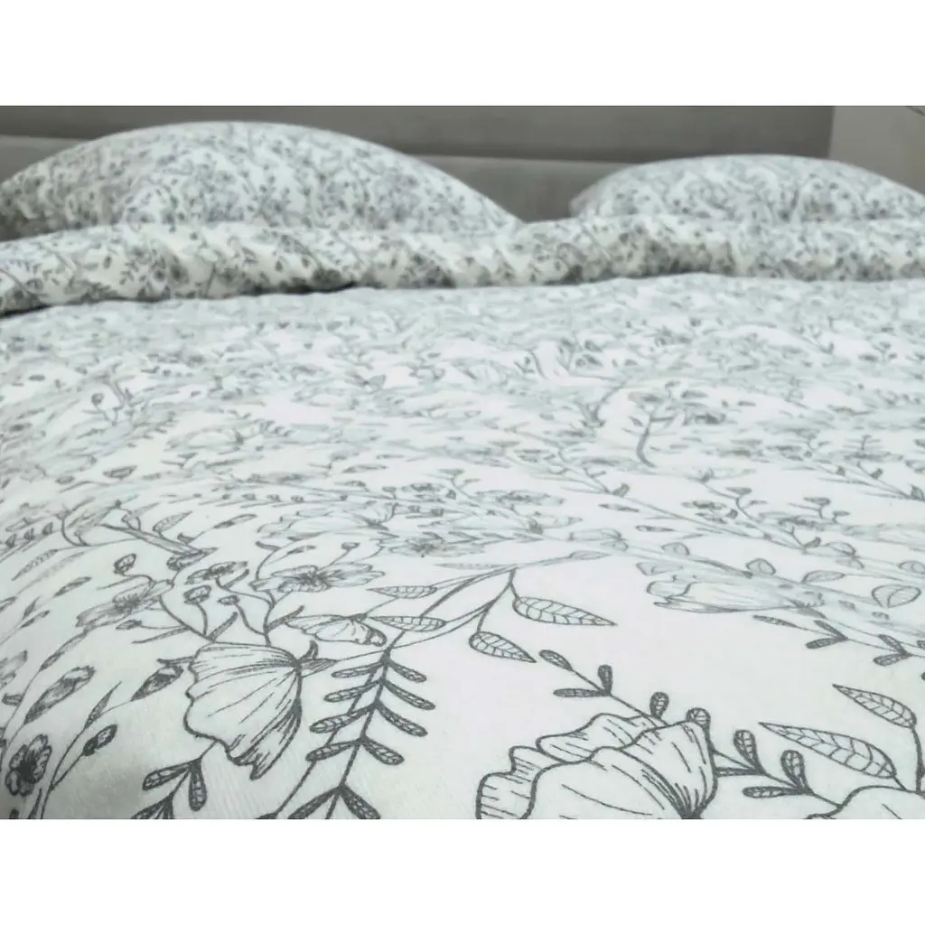 Підковдра Ecotton фланель White/ Black 150х215 см білий з принтом (25542) - фото 6