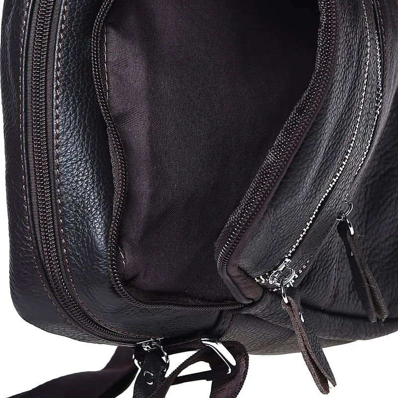 Чоловіча сумка Borsa Leather K13923 22x20x8 см Коричневий (14737) - фото 7