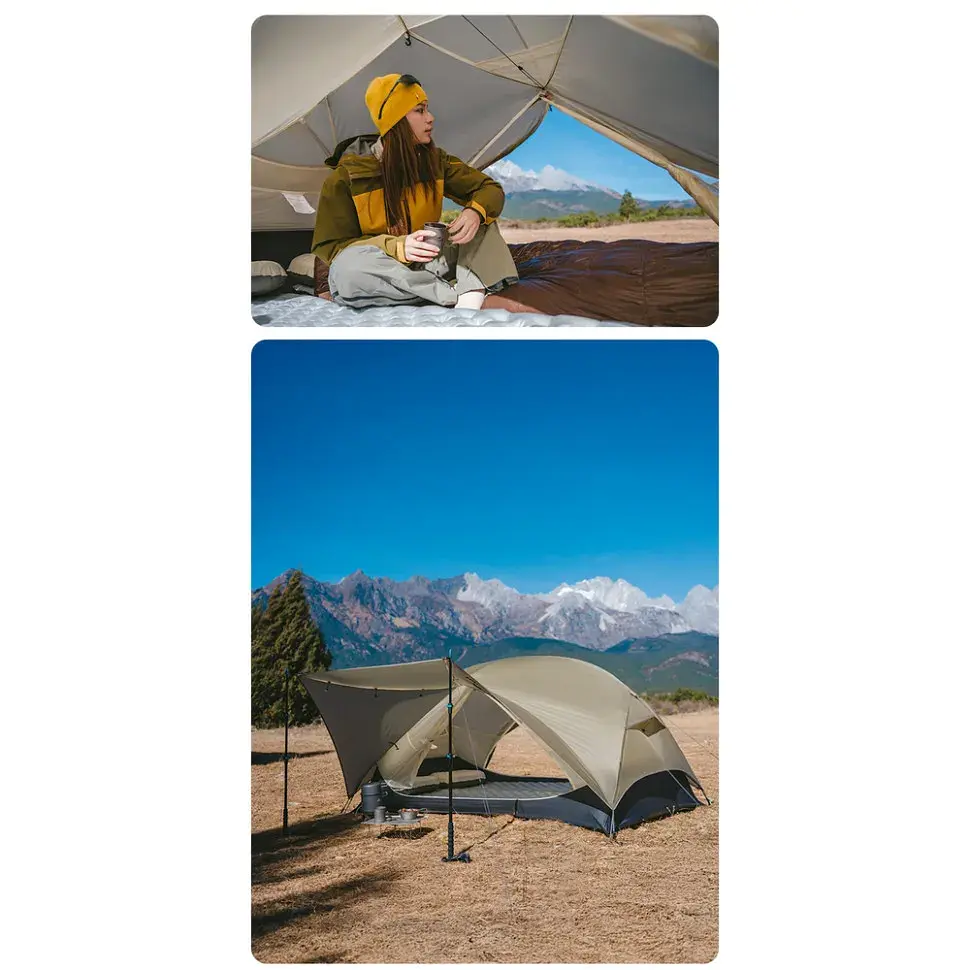 Намет Naturehike двомісний ультралегкий Mongar UL CNK2550WS016, коричневий (6927595770399) - фото 8