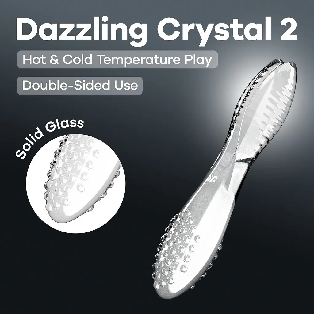 Двосторонній скляний ділдо Satisfyer Dazzling Crystal 2 Transparent - фото 2