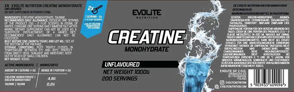 Креатин Evolite Nutrition Моногідрат - 1000 г - фото 2