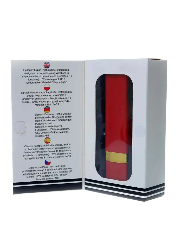Міні-вібратор червоний Rechargeable Lipstick Vibrator - фото 5